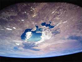 At the expense of millions of dollars, men have been sent into space to provide us with a stunning photograph of a dying sea.