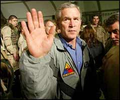 Mr. President, how many minutes will you be staying in Iraq?