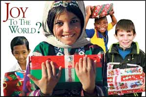 Peace on Earth and good will to all men - so long as you don't live in Iraq, Palestine, Syria, or any one of those heathen countries where the Christian right have yet to dominate.