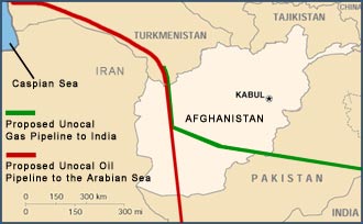 These pipelines will carry $3-5 trillion in oil and gas from the Caspian Sea basin via Afghanistan, to be sold at huge profits to Asian economies.