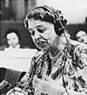 Eleanor Roosevelt speaking at the United Nations