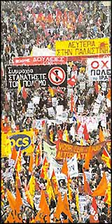 With a hundred thousand people filling the streets, the overwhelmingly peaceful march took on a carnival atmosphere.