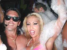 The right to party. Beneath the layers of make-up, and behind the dark sunglasses, lie frightened symbols of the true face of oppression for both men and women.