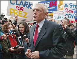 General Wesley Clark, so 'proud of the resolve' of George Bush in the lead-up to the war, has suddenly become an 'anti-war candidate' when it suits his political ambitions.
